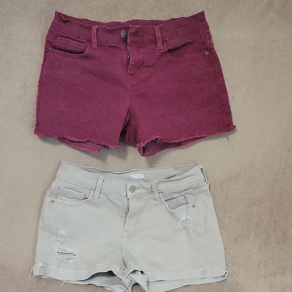 Old Navy Women's Jean Shorts - Burgundy and Beige